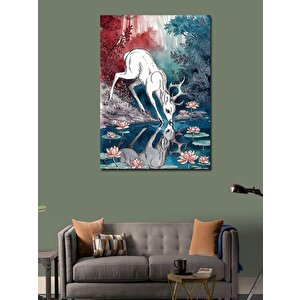 Kanvas Tablo Kadın Ve Kalpler 70x100 cm