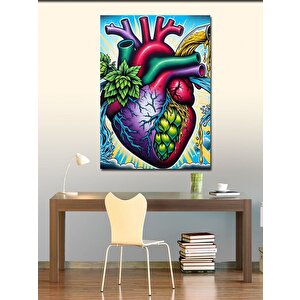 Kanvas Tablo Kalp Anatomisi 50x70 cm