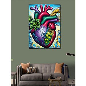 Kanvas Tablo Kalp Anatomisi 100x140 cm