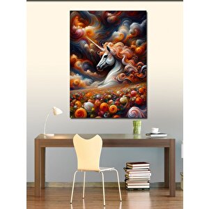 Kanvas Tablo Tek Boynuzlu At 50x70 cm