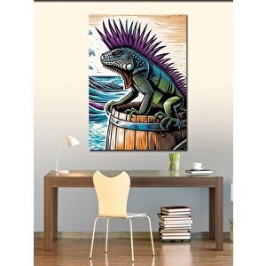 Kanvas Tablo Tropikal Iguana 100x140 cm