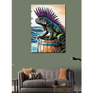 Kanvas Tablo Tropikal Iguana 100x140 cm