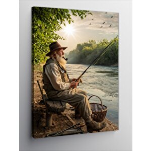 Kanvas Tablo Pipolu Balıkçı 100x140 cm