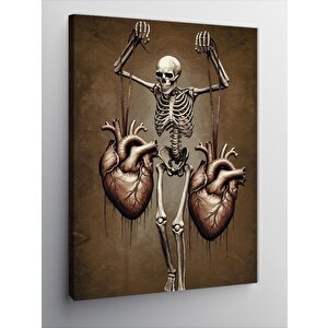 Kanvas Tablo İskelet Ve Kalpler 50x70 cm