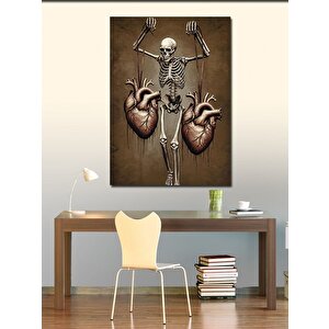 Kanvas Tablo İskelet Ve Kalpler 50x70 cm