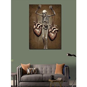 Kanvas Tablo İskelet Ve Kalpler 50x70 cm