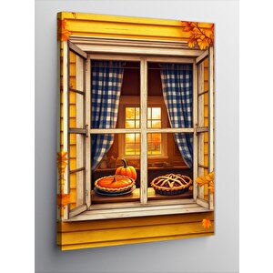 Kanvas Tablo Penceredeki Lezzet 100x140 cm
