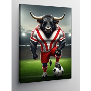 Kanvas Tablo Futbolcu Boğa 100x140 cm
