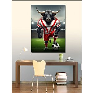 Kanvas Tablo Futbolcu Boğa 100x140 cm