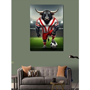 Kanvas Tablo Futbolcu Boğa 100x140 cm
