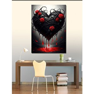 Kanvas Tablo Kanlı Kalp 50x70 cm