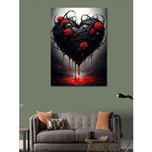 Kanvas Tablo Kanlı Kalp 50x70 cm