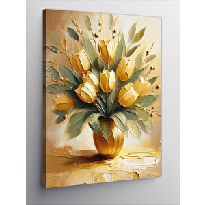 Kanvas Tablo Sarı Laleler 100x140 cm