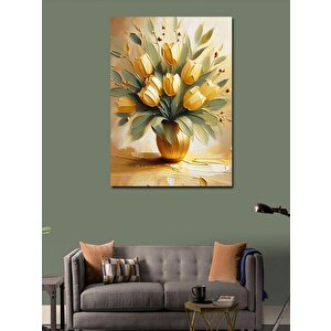 Kanvas Tablo Sarı Laleler 100x140 cm
