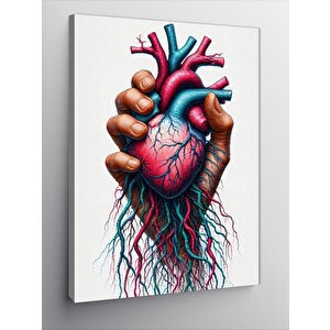 Kanvas Tablo Kalp Eli 50x70 cm