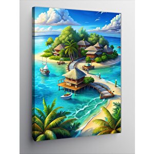 Kanvas Tablo Tropik Adalar 50x70 cm