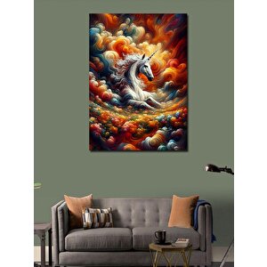 Kanvas Tablo Tek Boynuzlu At 50x70 cm