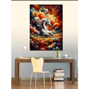 Kanvas Tablo Tek Boynuzlu At 70x100 cm
