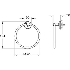Vitra Base 300 Krom Halka Havluluk A44110