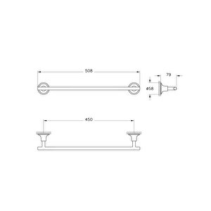 Vitra Origin Classic Kısa Havluluk Krom A44548 Renkli
