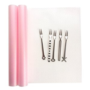 Kaymaz Dolap Içi Raf Örtüsü - Kaydırmaz Raflık 10 Mt.(en:45 Cm.)pembe