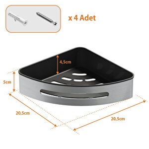 Aqua Bagno Smart  Köşe  Süngerlik 20x20  Cm. , Parlak Krom