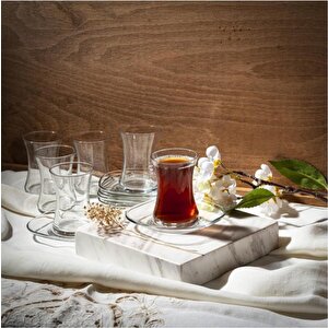 Nez Çay Seti Takımı- Çay Bardağı - Çay Tabağı Seti 12 Prç.