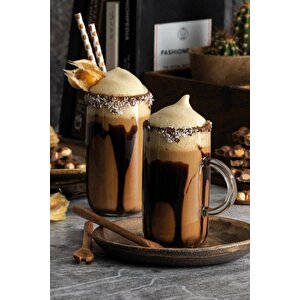 Iconic Kulplu 6 Lı Latte Sunum Bardağı - Kupa Meşrubat Su Bardağı
