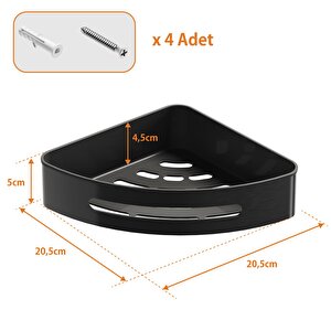 Aqua Bagno Smart Köşe  Süngerlik 20x20  Cm. ,mat Siyah