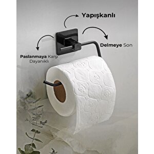 Kare Yapışkanlı Açık Tuvalet Kâğıtlığı (siyah)