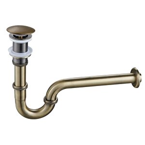 Pop-up Basmalı Paslanmaz Çelik Metal Lavabo Sifonu Antik Eskitme Ksf101-a