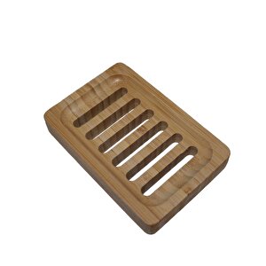 Bambu Sabunluk Ahşap Sabunluk Doğal Rustik Çizgili Bambu Katı Sabunluk