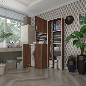 Çamaşır Makinesi Dolabı Kasparovsüpürge Cvz 180*126*55-20 Banyo Kapaklı Arkalıksız