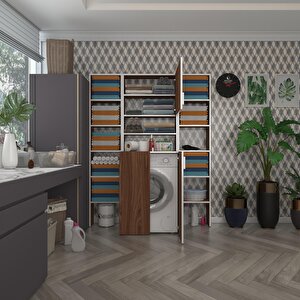 Çamaşır Makinesi Dolabı Kasparovmaksduble Cvz 180*126*55-20 Banyo Kapaklı Arkalıksız