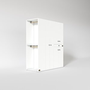 Çamaşır-kurutma Makinesi Dolabı Ve Giysi Dolabı Çekmeceli Eşarimdf Sol Byz 187*160*60  % 100 Full Mdf