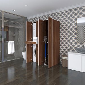 Çamaşır-kurutma Makinesi Dolabı Şahrur Sağ Cvz 187*120*60 Çekmeceli Banyo