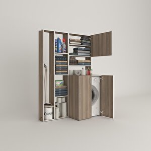 Çamaşır Makinesi Dolabı Kasparovsüpürge Crd 180*126*55-20 Banyo Kapaklı Arkalıksız