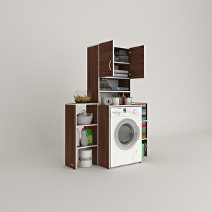 Çamaşır Makinesi Dolabı Hayzummaks Cvz 180*096*55 Banyo Kiler Çift Kapaklı Arkalıklı
