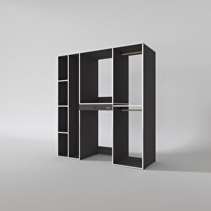 Çamaşır-kurutma Makinesi Dolabı Ve Giysi Dolabı Çekmeceli Hattab Sol Raf Gri 187*160*60  Banyo