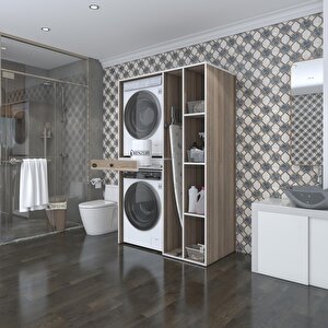 Çamaşır-kurutma Makinesi Dolabı Gutas Sağ Crd 187*120*60 Çekmeceli Banyo