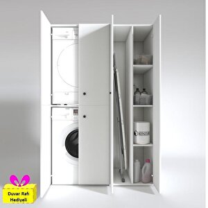 Çamaşır-kurutma Makinesi Dolabı Kapaklı Yaromira Byz 180*120*60 Banyo Arkalıksız + Teklif Duvar Rafı Hediyeli