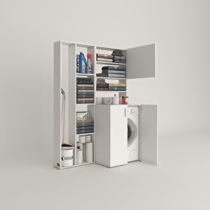 Çamaşır Makinesi Dolabı Kasparovsüpürgemdf Byz 180*126*55-20 % 100 Mdf Full Mdf Banyo Kapaklı Arkalıksız