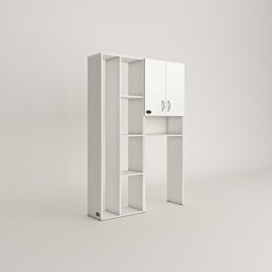 Çamaşır Makinesi Dolabı Sinemsüpürge Byz 180*126*30 Banyo Kapaklı Arkalıklı Raflı