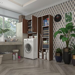 Çamaşır Makinesi Dolabı Veronikasüpürge Cvz 180*126*20 Banyo Arkalıksız Raflı