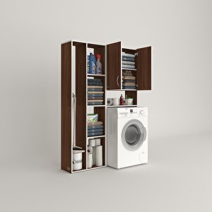Çamaşır Makinesi Dolabı Veronikasüpürge Cvz 180*126*20 Banyo Arkalıksız Raflı