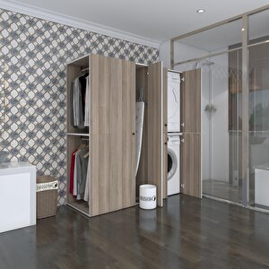 Çamaşır-kurutma Makinesi Dolabı Ve Giysi Dolabı Bistami Sol Crd 180*160*60  Banyo