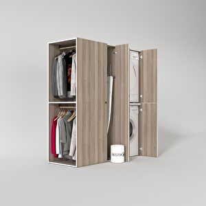Çamaşır-kurutma Makinesi Dolabı Ve Giysi Dolabı Bistami Sol Crd 180*160*60  Banyo