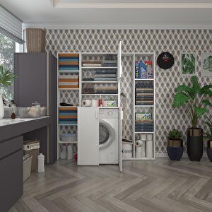 Çamaşır Makinesi Dolabı Kasparovmegamdf Byz 180*156*55-20 % 100 Mdf Full Mdf Banyo Arkalıksız
