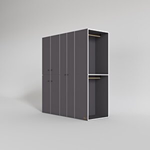 Çamaşır-kurutma Makinesi Dolabı Ve Giysi Dolabı Bistami Sağ Gri 180*160*60  Banyo