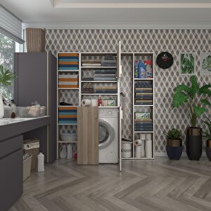 Çamaşır Makinesi Dolabı Kasparovmega Crd 180*156*55-20 Banyo Kapaklı Arkalıksız